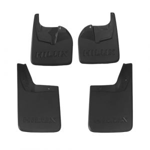 RE&AR Tuning Compatible avec Toyota Hilux 8 (AN130) 2015-2025 Jeu de Bavettes Garde-boue Avant et Arri&egrave;re de Voiture 4 Pcs Noir (IPQI, neuf)