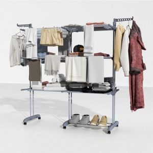 Fabulcozy S&eacute;choir &agrave; Linge Pliable &Eacute;tendoir &agrave; Linge 4 Niveaux avec roulettes Utilisation int&eacute;rieure et ext&eacute;rieure (Grand) (Fabulcozy, neuf)