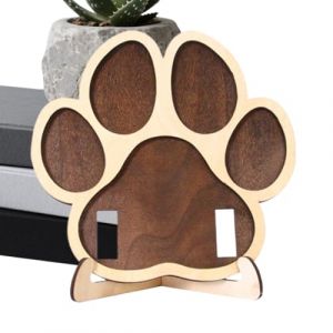 Krmoau Cadre comm&eacute;moratif pour Animal - Cadre Photo en Bois - en Forme de Patte de Chat - Souvenir des Animaux d&eacute;c&eacute;d&eacute;s (cicrel, neuf)