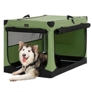 Petsfit Cage pour Chien Pliable, Transport en Tissu avec Cadre en Aluminium Int&eacute;gr&eacute;, Caisse R&eacute;glable par Tuyau en Spirale, Vert, XL (Petsfit-UK, neuf)