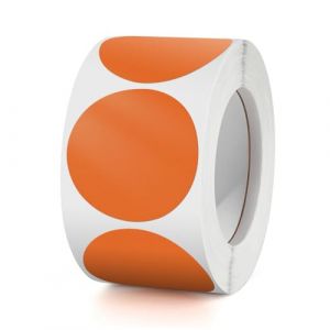 Autocollants Ronds Orange 38mm Auto-adhésifs Code Couleur Étiquettes Rouleau Petits Points De Repère Round Sticker 500 Pièces (Meida Sign, neuf)