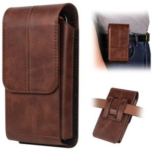 Vertical Cuir &Eacute;tui de Ceinture Pochette T&eacute;l&eacute;phone Holster avec Fente pour Carte Clip de Ceinture, Sacoche Ceinture Homme Sac de Taille pour Samsung Galaxy S25/S24/S23/S22/S21 Ultra A55 A56 A73, Marron (Anriord, neuf)