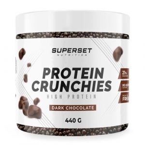 Superset Nutrition | Protein Crunchies (440g) | Desserts prot&eacute;in&eacute;s | Billes chocolat&eacute;es prot&eacute;in&eacute;es ultra gourmandes - Chocolat Noir (FITADIUM, neuf)