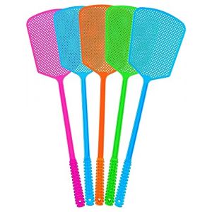 Tapette à Mouche,5 Pièces Tapetteà Mouches en Plastique avec Long Manche,Lutte Antiparasitaire Manuelle,Colorées et Vives,Tapette à Mouches Robuste (LifHap, neuf)