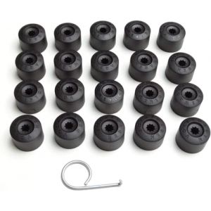 Grace's Tech Lot de 20 capuchons de roue de 17 mm pour voiture, bouchons à vis antivol, compatibles avec VW Golf Passat Beetle Compatible avec Audi, toutes les marques de voitures (GraceTech2.0, neuf)