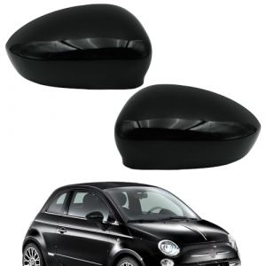 Ruolin Couvercle de R&eacute;troviseur, Coque de Retroviseur Exterieur de Voiture Capuchon de R&eacute;troviseur Compatible avec Fiat 500 2007-2023 (Fenglan EU, neuf)