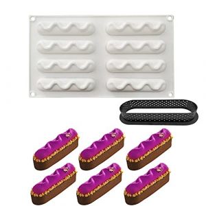 Moule de Gâteau Mousse, moules En Silicone pour Glace Chocolat Pâtisserie Dessert, Outil croustillant carré en Plastique, 8 Trous Forme de trous rapides (XSL, neuf)