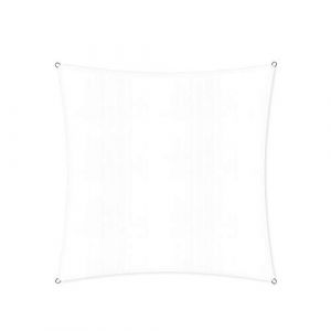 Lumaland Sunsail carré 3 x 3 mètres | Protection Solaire résistante aux intempéries avec Cordes de Fixation | Terrasse, Jardin et Balcon, Toile à Voile HDPE, Protection UV [Blanc] (DS e-Sales GmbH, neuf)