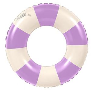 Anneau de Natation Gonflable Adulte, Anneau de Natation Bou&eacute;e de Piscine, Bou&eacute;e Gonflable R&eacute;tro Ray&eacute;e en PVC Bou&eacute;e Piscine, pour Les Vacances &agrave; la Plage et Les f&ecirc;tes de Piscine (Pourpre) (JUBAORONG, neuf)
