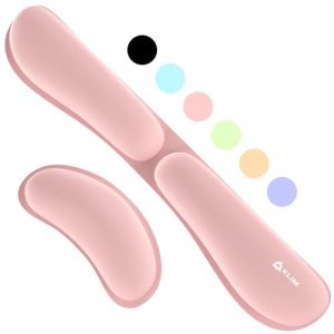 KLIM Repose Poignet - Set Ergonomique pour Souris et Clavier - Mousse à Mémoire de Forme - Support pour Gaming et Bureautique - Rose (KLIM Technologies France, neuf)