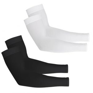 Yolev 2 Paires Manchette Bras Homme de Protection UV Solaire de Manchon Moto de Sans Doigts Blanc Chaud Manches de Jardinage Basketball Football Volleyball Manchette Gaming Femme (Huajiesm, neuf)