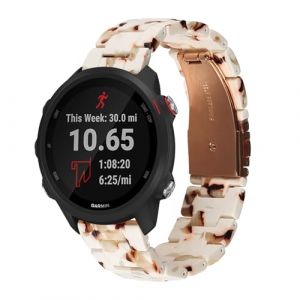 Bracelet en R&eacute;sine pour Garmin Forerunner 55 Bracelet de Montre, avec M&eacute;tal Pli&eacute; Fermoir pour Femme Homme R&eacute;glable Color&eacute;e Bande de Rechange Compatible avec Garmin Forerunner 55 Sangle (18) (Kemikeji, neuf)