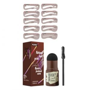 LIXSAZSE Kit de pochoir de timbre sourcil poudre sourcil imperm&eacute;able naturel racine cheveux couvrir le style pour les femmes novices, Noir (redenesly, neuf)