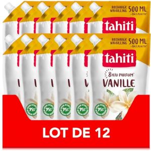 TAHITI - Gel Douche Parfum 8h Recharge - Vanille - 500ml - Lot de 12 (PENNGUIN-FR, neuf)