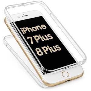A ANCILE Coque pour iPhone 7 Plus / 8 Plus 360&deg; Transparente Avant arri&egrave;re en Silicone TPU Antichoc Protection int&eacute;grale Compatible Chargement sans Fil Dimensions 158,4 x 78,1 x 7,5 mm (ANCILE, neuf)