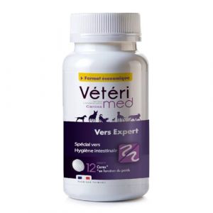 Vermifuge Chiens V&eacute;t&eacute;rimed Format &eacute;co - Antiparasitaire Interne Fran&ccedil;ais Comprim&eacute;s Vermifuges App&eacute;tants pour Chiens - Hygi&egrave;ne Intestinale Fabriqu&eacute; en France - 30 Comprim&eacute;s (30 comprim&eacute;s, Format &eacute;co) (MACADAMIA, neuf)