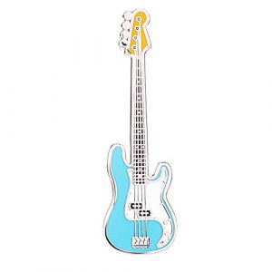 Pin&rsquo;s Guitare Geepins | Magnifique Broche Miniature Precision Bass | 52 mm | &Agrave; Porter sur un Sac &agrave; Dos, une Chemise, une Veste, un Revers, ou un Chapeau | Pr&eacute;sent&eacute; dans Tr&egrave;s Joli &Eacute;tui &agrave; Guitare (Antony Scott, neuf)