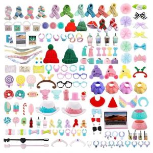 Lot de 25 accessoires al&eacute;atoires pour LPS, figurines, jouets, v&ecirc;tements, n&oelig;uds, jupes, chapeaux, lunettes et plus encore, pour jouets LPS pour chat, chien, chiot, chaton, furet, collie, cocker (dashubaihuodian, neuf)