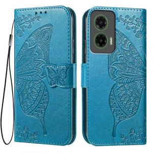 EASSGU Coque pour Motorola Moto g35 5G (6.72" inches) Etui Flip Magn&eacute;tique avec 3 Fentes pour Cartes 1 Portefeuille, Housse - Bleu (EASSGU, neuf)