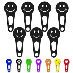 OnAir&reg; jetons de chariot de courses, dispositif de d&eacute;verrouillage de chariot de courses pour un retrait imm&eacute;diat ; Porte-cl&eacute;s en forme de jeton de caddie (Happy Face, Noir, 24 pi&egrave;ces) (Pixkom GmbH, neuf)