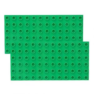 NOPKESV Set de 2 plaques de Construction compatibles avec la Plupart des Marques,plaques de Base rectangulaires,plaque lego,plaque lego duplo,grande plaque lego (19.1 x 9.5 cm) (Multicolore) (WANGSHENGYA, neuf)