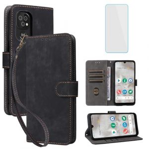 IUQXU Coque pour Doro 8100/8100 Plus/8200/8200 Plus avec Verre Tremp&eacute; &Eacute;tuis &agrave; Rabat et Folios [Blocage RFID] Antichoc PorteCarte Etui Portefeuille Cuir pour Doro8200 Doro8100 Plus Doro8100+ 4G Noir (IUQXU, neuf)