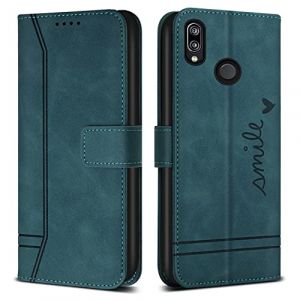 Bravoday Coque pour Huawei P20 Lite/Huawei Nova 3E, Etui Cuir avec Magnetique, Flip Pochette Housse pour Huawei P20 Lite/Huawei Nova 3E Protection, Vert (Bravoday, neuf)