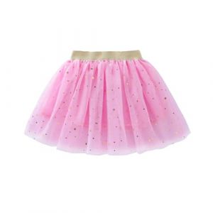 Jupe Tutu Danse Classique Fille Jupe de Robe de Faveur de F&ecirc;te de Princesse Jupe Tutu en Tulle &agrave; Paillettes &Eacute;toiles Jupes pour Filles pour Photographie Anniversaire F&ecirc;te Halloween (6-8 Years) (QinMM, neuf)