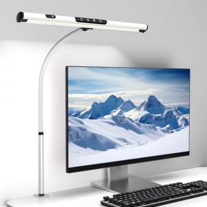 EYOCEAN Lampe de Bureau 12W Lampe d'Architecte, lampe de travail avec Pince, LED Protection des Yeux, Att&eacute;nuation et Temp&eacute;rature de Couleur R&eacute;glable, Fonction de M&eacute;moire et de Chronom&eacute;trage (UPPER UNIT Kft, neuf)