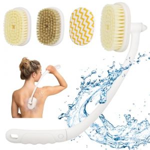 Brosse Dos Douche, Brosse de Bain, Body Brush Brosse de Douche à Long Manche, Brosse Pour le Corps 3 en 1 Pour La Douche, Brosse de Dos Amovible Pour Personnes âgées, Hommes et Femmes (CYHQ-EU, neuf)