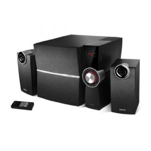 EDIFIER CX7 - Pack d'enceintes multimédia 2.1, 69W, avec Bluetooth V5.0, subwoofer de 21 cm (8 Pouces) et télécommande Infrarouge : Parfait pour la télévision, Le PC, l'ordinateur Portable, etc. (okluge, neuf)