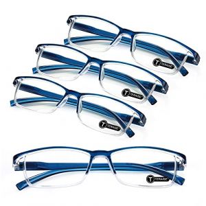 TERAISE 4PCS lunettes de lecture anti-lumière bleue, légères et confortables pour lunettes de lecture homme et femme, robustes lunette de lecture ordinateur, étui à lunettes inclus(1.25X) (HEZHISTORE, neuf)