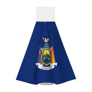 Lingettes absorbantes en velours à suspendre pour cuisine, salle de bain, camping, extérieur et plus encore, motif drapeau de New York (gaunjuhaodianpu, neuf)