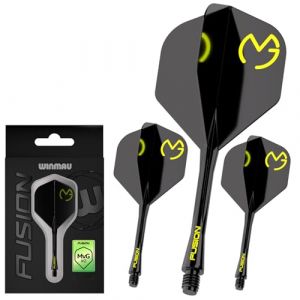WINMAU Darts - Fusion Système intégré de vol et d'arbre - No.2 Forme et Design – Mvg Design Couleur, Longueur Courte (WINMAU, neuf)