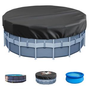 Housse ronde d'hiver pour piscine hors sol, 4,6 m, id&eacute;ale pour piscine hors sol, couverture de jacuzzi, b&acirc;che de piscine, imperm&eacute;able et r&eacute;sistante &agrave; la poussi&egrave;re (noir) (xinyangshiyangshanxinquhongchengshangmao Ltd, neuf)