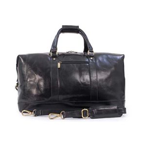 Ashwood - Grand Sac de Voyage Cuir Homme - Sac Fourre Tout de Weekend - Bagage Cabine - Duffle Bag - 2070 - Noir (The Real Handbag Shop, neuf)