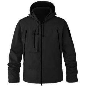 WINKEEY Veste Homme Imperm&eacute;able avec Capuche Coupe-Vent L&eacute;ger Manteau Pluie pour Randonn&eacute; Camping P&ecirc;che, Noir M (WINKEEY, neuf)