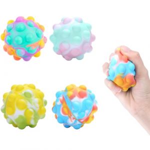 Boule Antistress,4 Pièces Balle Anti Stress Enfant Balles Anti-Stress Boules à Presser Boule de Presse à Bulles en Silicone Boule Anti Stress Balle Sensorielle Boules à Presser,pour Enfants et Adultes (ZHELYAZKO TRANS STORE, neuf)