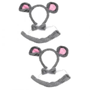 FRCOLOR Lot De 2 Accessoires De Déguisement Pour Animaux Souris Bandeau Et Oreilles Pour Fête Dhalloween (White Beach, neuf)