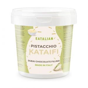 EATALIAN by AMZ BETTER Crème de pistache avec kataifi, délicieuse crème à tartiner au goût unique, idéale sur du pain, avec de la glace, du chocolat et du chocolat de Dubaï, 1 kg, Made in Italy (BETTERSHOP SRL, neuf)