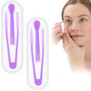 2Pcs Pinces a lentilles de Contact, Pince &agrave; &eacute;piler en Silicone, Ventouse Lentille Souples et rigides pour lentilles de Contact avec bo&icirc;te pour Voyage (Violet) (ALPHASS LOGISTICS LTD, neuf)