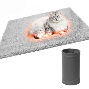 Mikiuly Tapis Chauffant Chat, Coussin Chauffant Chat, Couverture Auto-Chauffante pour Chats et Chiens, Couverture Chauffante Chat, Tapis pour Chat Chaud pour Int&eacute;rieure et Ext&eacute;rieure, 60 * 48cm (RONGhouse, neuf)