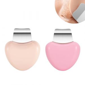 Lot de 2 Tire Comedon Point Noir,Grattoirs pour la Peau,Outil pour Eliminer les Points Noirs pour le Visage,Outil de Nettoyage en Profondeur du Visage pour Femmes et Hommes (Beige,Rose) (KINGDOLE, neuf)