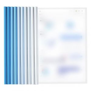 PYEUIFT 10 Pièces A4 Couverture De Rapport,Transparent Barre Coulissante Rapport Couvre,10 Feuilles Plastique Chemise De Couvertures De Rapports Avec Barre Coulissante,Dossier Coulissante(Bleu (tulan4820208, neuf)