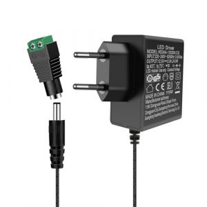 Alimentation 12V 2A, Transformateur 12V CC 2A 24W Adaptateur Secteur, Transformateur Entr&eacute;e AC 200-240V, 12V Power Supply pour LED Strip,cam&eacute;ra IP, Disque Dur Externe (Tianchen-US, neuf)