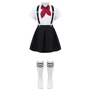 CHICTRY Enfant Fille Costume de Marin D&eacute;guisement &Eacute;coli&egrave;re Japonaise Tenue Scolaire Carnaval Halloween Cosplay 3-16 Ans B Noir 9-10 ans (chictry, neuf)
