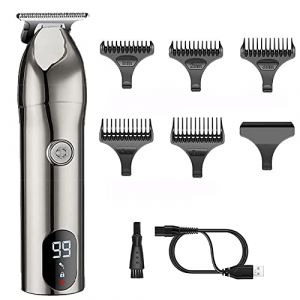 Tondeuse Cheveux Professionnelle, Tondeuse &agrave; cheveux &eacute;lectrique &agrave; lame en c&eacute;ramique for hommes, tondeuse &agrave; barbe rechargeable, machine de coupe de cheveux &agrave; faible bruit(Silvery) (nanfengxianluoleixiaoshoubu, neuf)