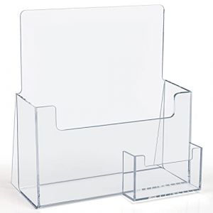 BELLE VOUS Porte Flyer A5 en Plastique avec Porte Carte De Visite - Support Flyer de Comptoir/Bureau - Porte Brochure, Livrets, D&eacute;pliants, Menus, Flyers, Magazines, Cartes de Visite et Pamphlets (Tinyyo Europe, neuf)