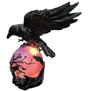 Lampe Corbeau | Myst&eacute;rieux Artistique Violet LED D&eacute;cor De Bureau | Lampe De Bureau Corbeau De Chevet | pour le Salon, la Maison, le Dortoir, l'Appartement et la Table de Chevet (miqiaqing, neuf)