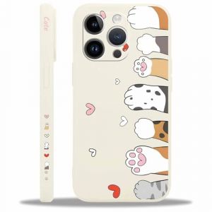 Saqmkil Coque pour iPhone 12 Pro Max, Aesthetic Design Chat Motif Silicone Housse &Eacute;tui, Femme Fille Anti-Rayures Protection Etui Gel TPU Souple Bumper Cover pour iPhone 12 Pro Max 6,7'', Coeur (HEILALA VANILLA, neuf)